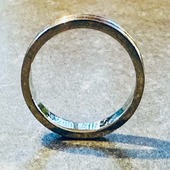 Men's Silver and Black Ring - Picture 3 of 5